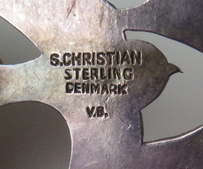 Sterling Enamel Double Swallow Pin by S. Christian