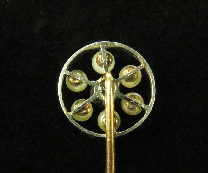 Edwardian Pearl Diamond Stickpin