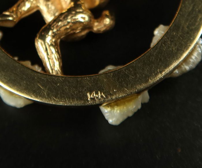 Vintage William Ruser-esque Gold Faun Pendant