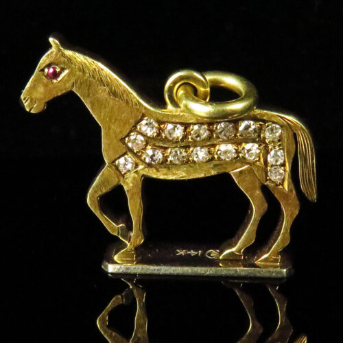 Gold & Diamond Horse Fob