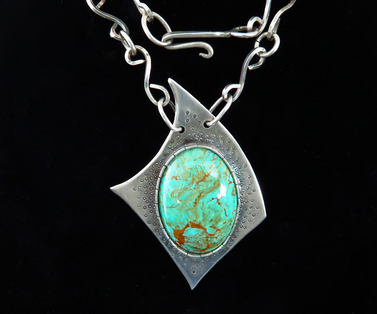 Handcrafted Turquoise and Sterling Silver 20-Pendant Charm