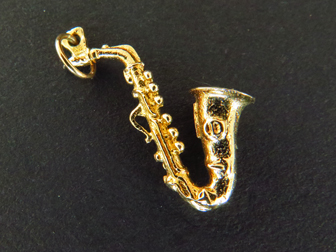14K Gold Saxophone Charm