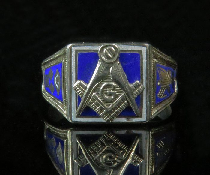 Gold Enamel Men's Masonic Ring
