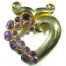 Sterling Amethyst Cornucopia Heart Pin