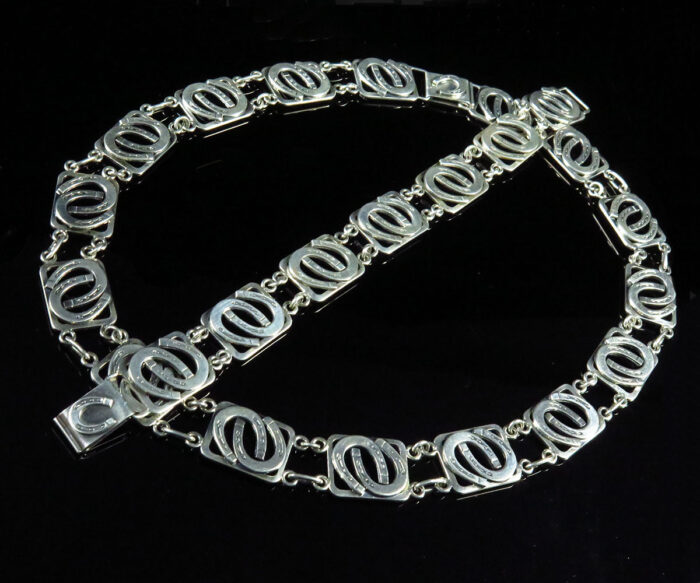 830Silver Modernist Horseshoe Bracelet and Necklace by N.E. From