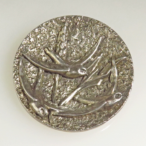Victorian Silver Swallows Brooch
