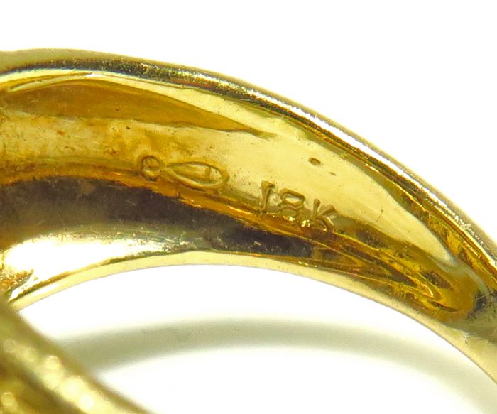 Gold Enamel Peter Lindeman Ring