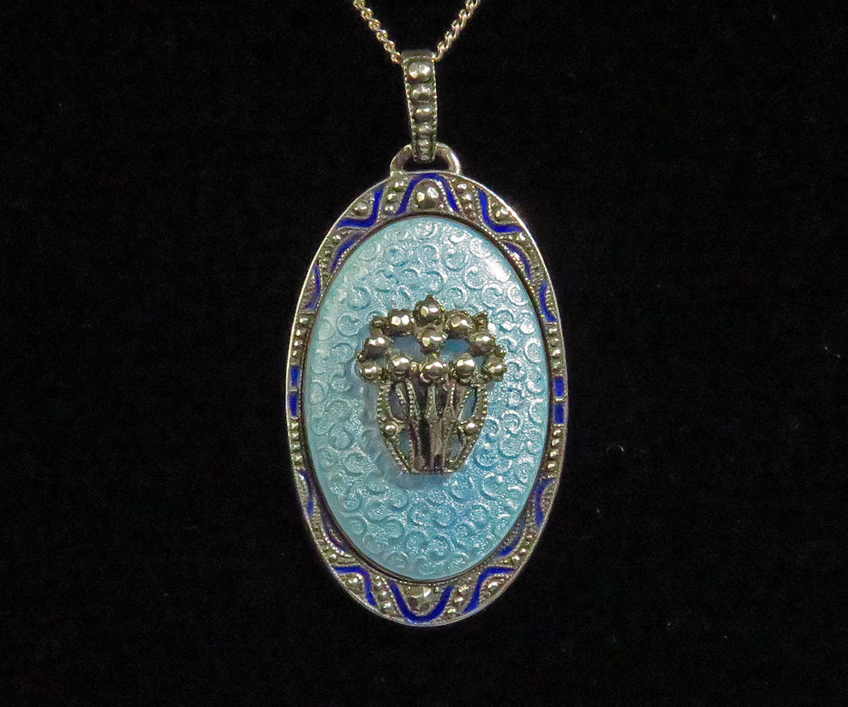 Silver and Enamel Pendant - Koblenz & Co. Antique & Estate Jewelry
