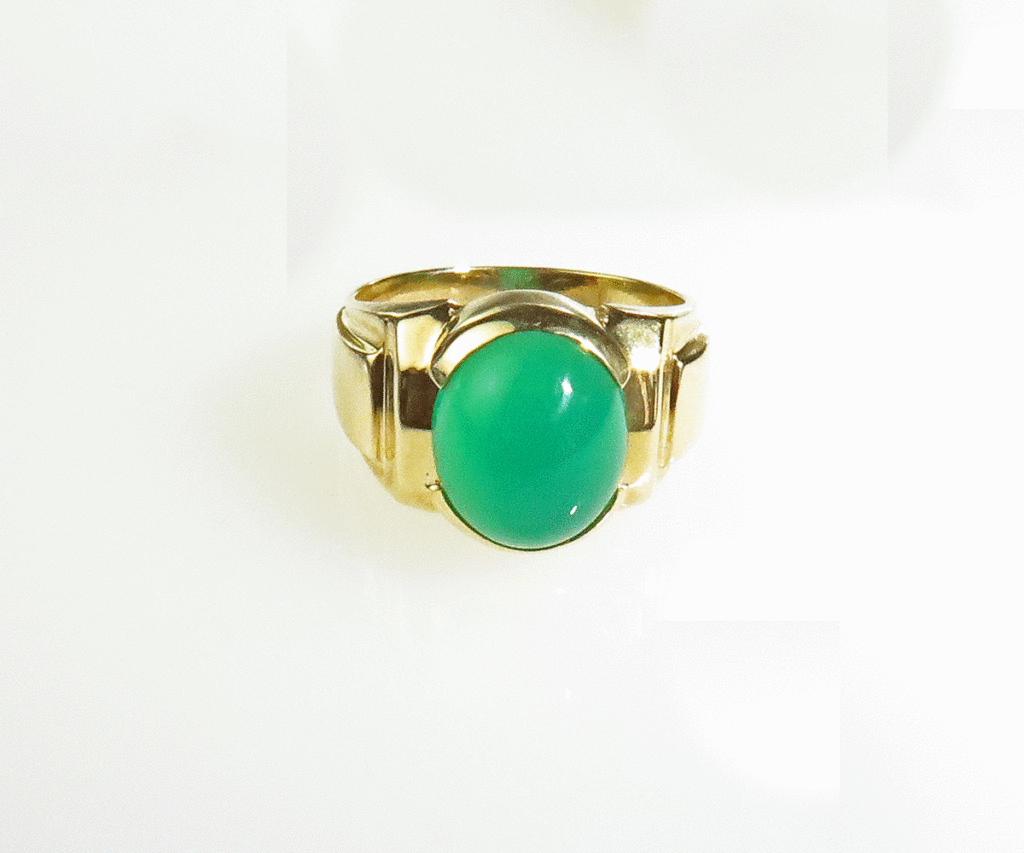 14K Men's Green Onyx Ring - Koblenz & Co. Antique & Estate Jewelry