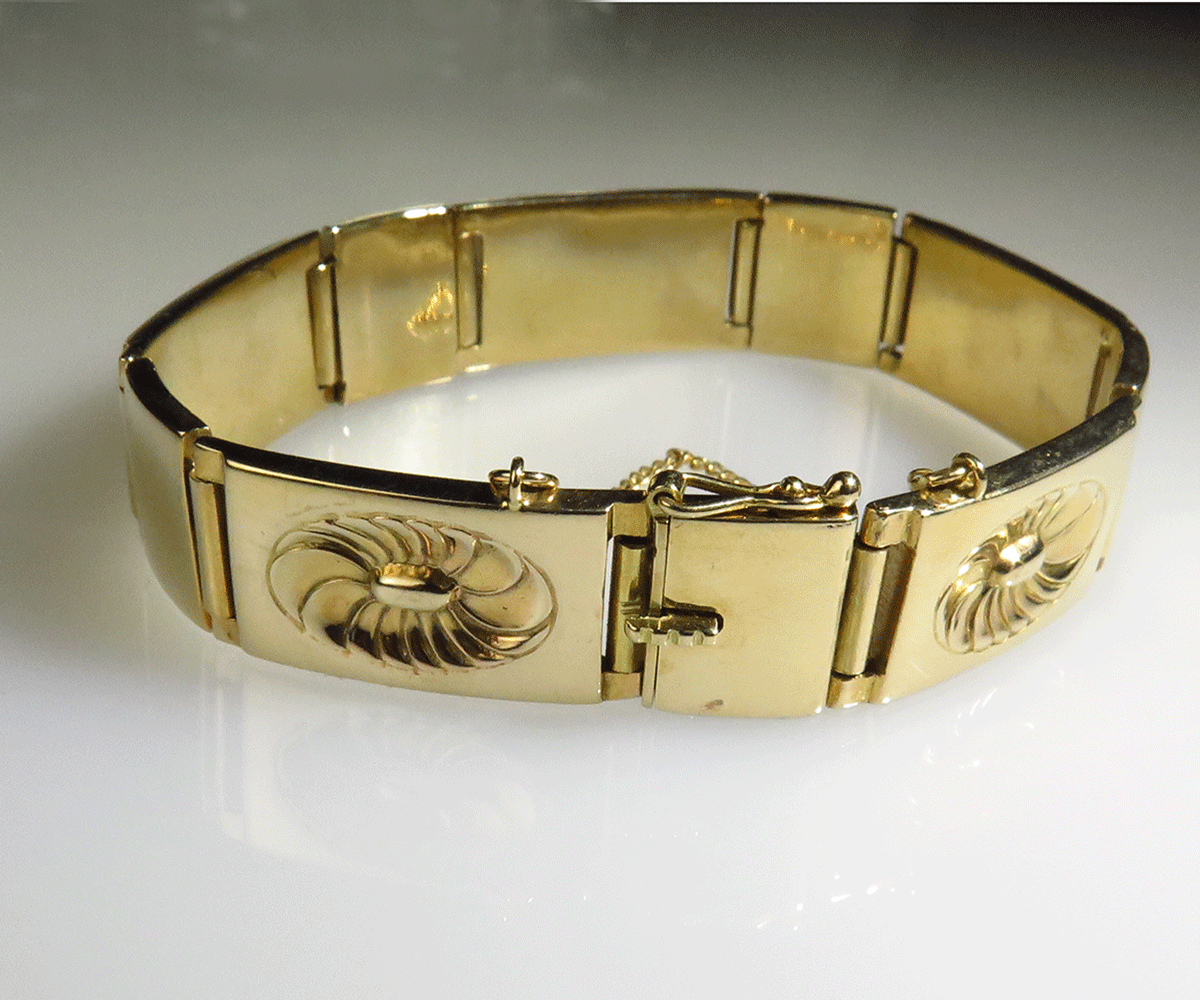 Rare! Georg Jensen by Harald Nielsen 18K Yellow Gold Bracelet 1930's 1086 |  Fortrove