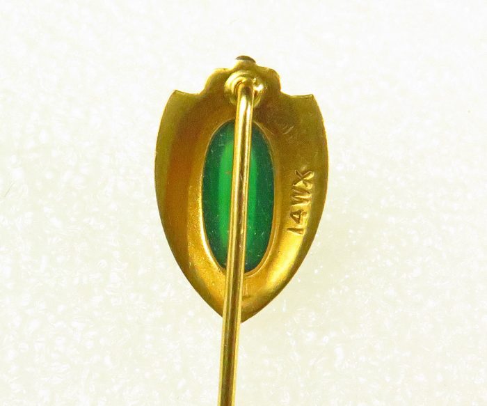 Gold Green Onyx Stickpin