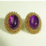 Gold and Amethyst Earrings