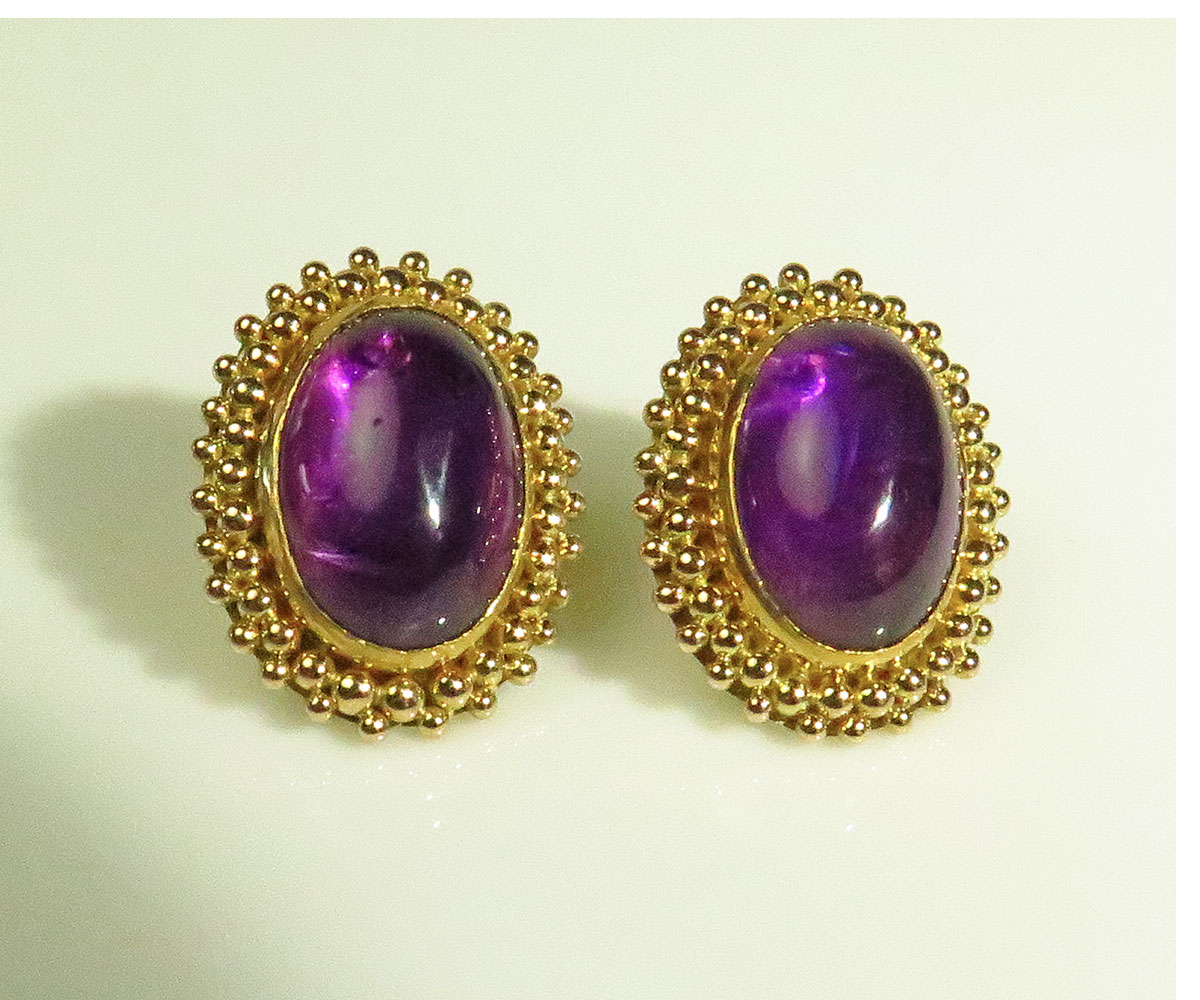 Gold and Amethyst Earrings - Koblenz & Co. Antique & Estate Jewelry