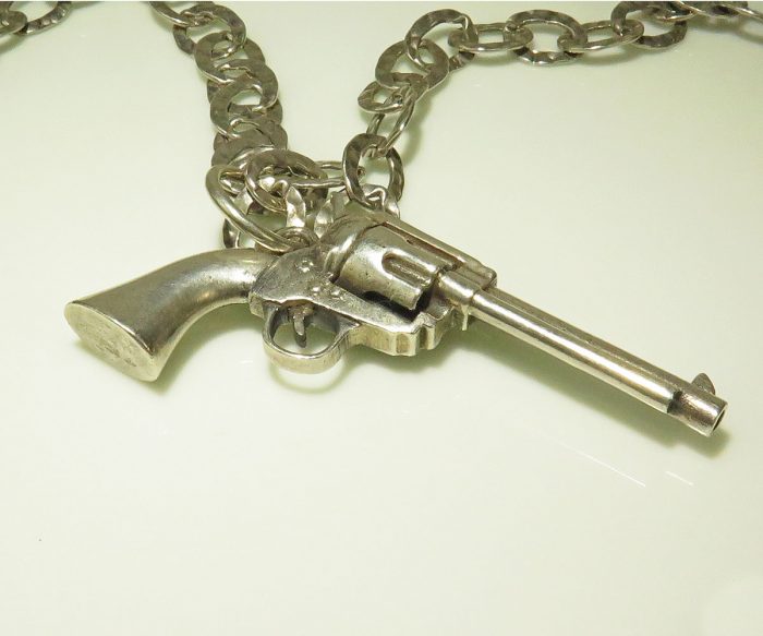 Silver Six Shooter Necklace