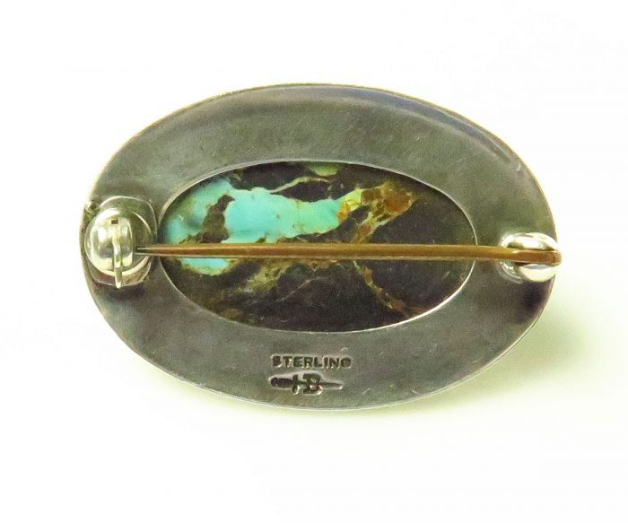 Victorian Silver Turquoise Brooch