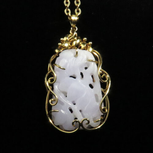 41166FGoldLavenderJadePendant