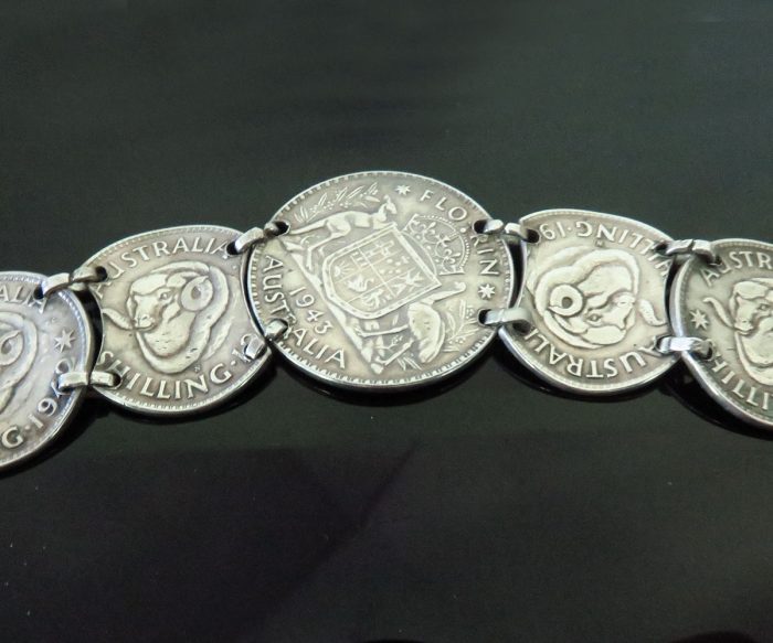 Trench Art Silver Coin Endearment Bracelet