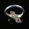 Platinum Ring with Pink Sapphires and Diamonds - Image 2