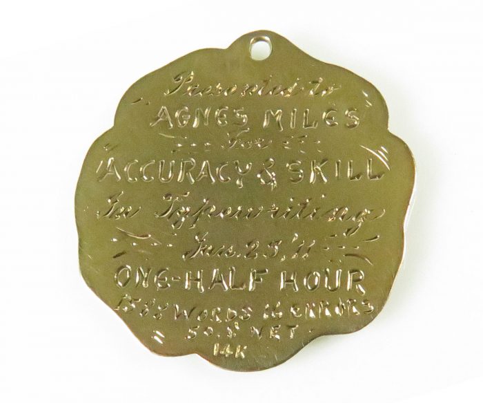 Gold Typewriting Medal