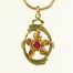Two Tone Gold Ruby Flower Pendant