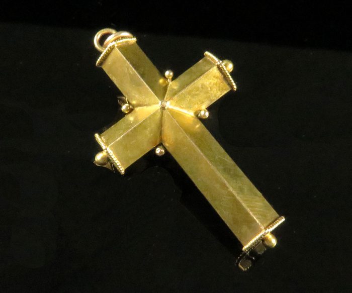 Gold Etruscan Revival Cross