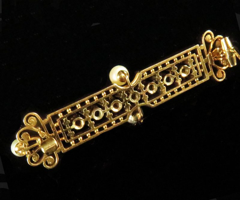 Edwardian Gold and Diamond Bar Pin - Koblenz & Co. Antique & Estate Jewelry