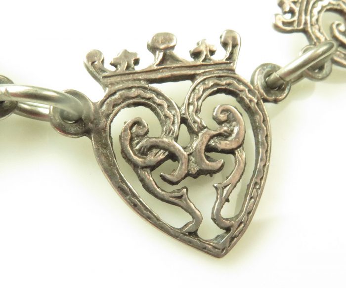 Sterling Scottish Bracelet with Heart and Crown