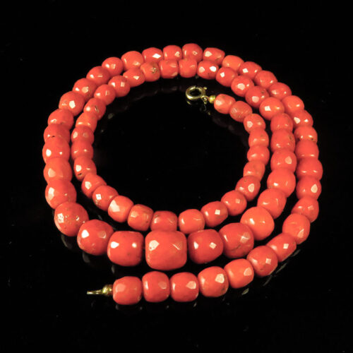 Victorian Faceted Coral Beads