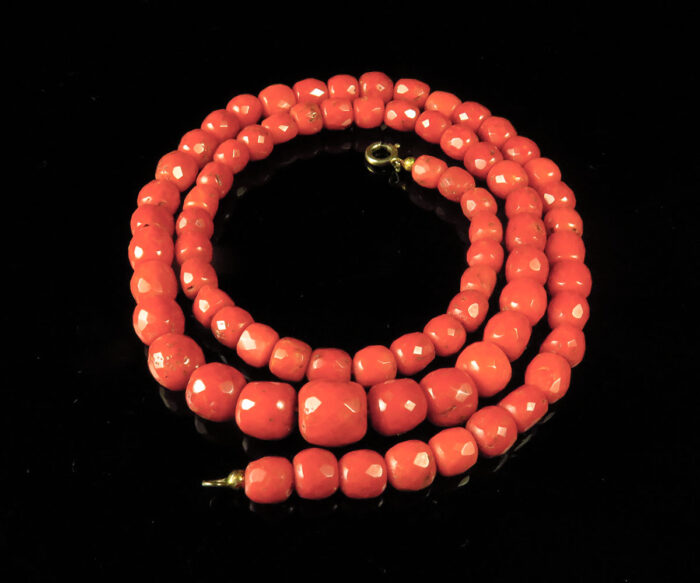 Victorian Faceted Coral Beads