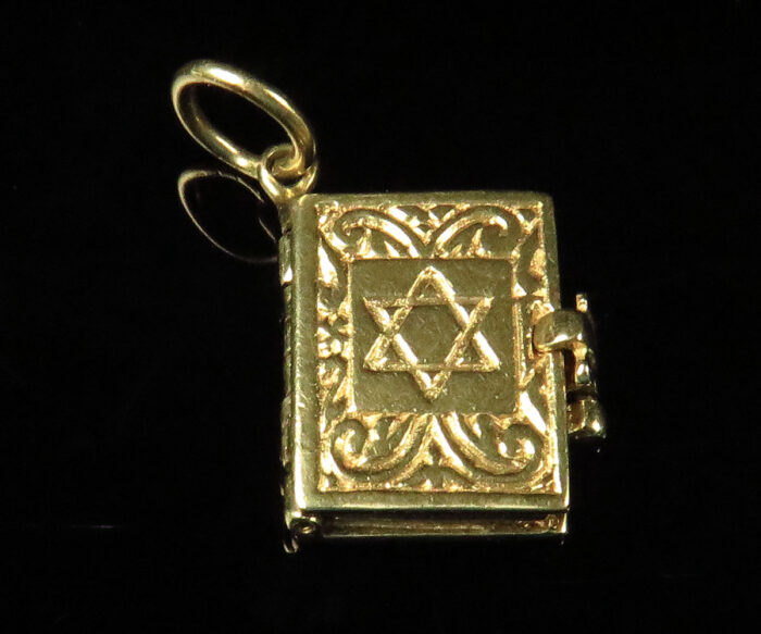 Gold Hebrew 10 Commandments Charm