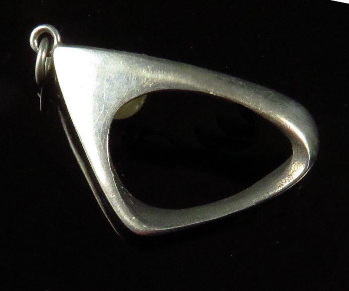 Modernist Sterling and Pearl Pendant