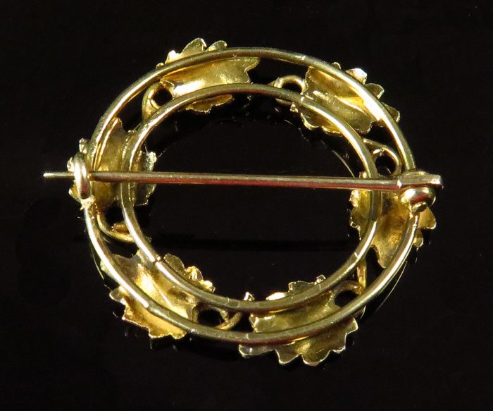 Handmade Gold Circular Foliate Brooch - Koblenz & Co. Antique & Estate ...