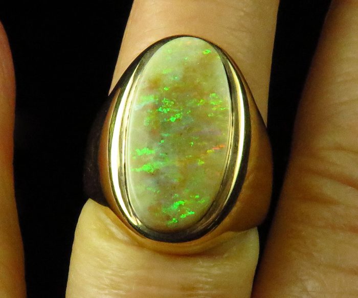 Gold Ring with Andamooka Opal