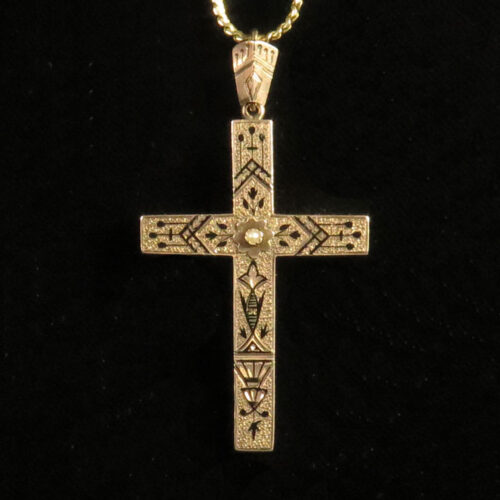Victorian Gold Cross with Taille d'Eparne