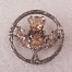 Scottish Sterling Silver Thistle Pin with Citrine