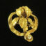 Art Nouveau Gold Iris Brooch with Diamond