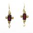 Victorian Gold Garnet and Pearl Earrings