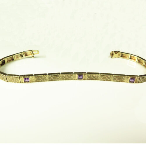 Gold Deco Amethyst Bracelet