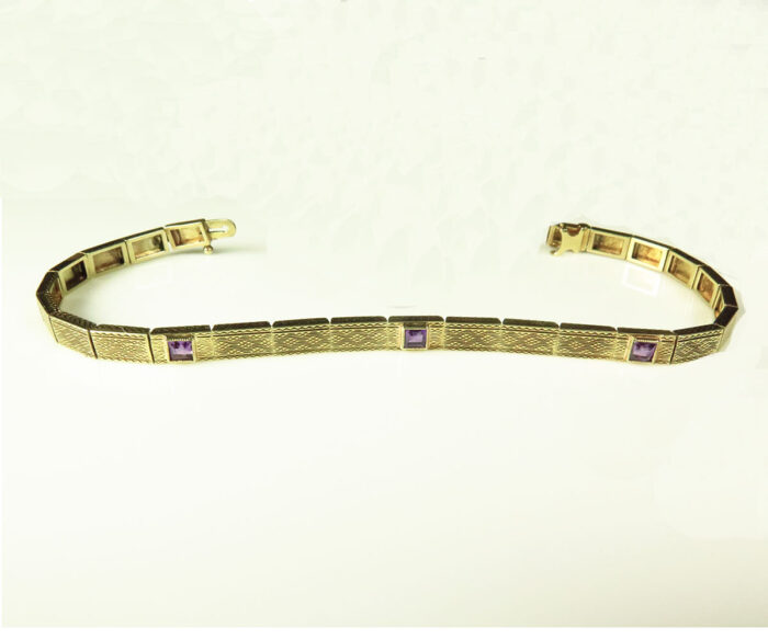 Gold Deco Amethyst Bracelet
