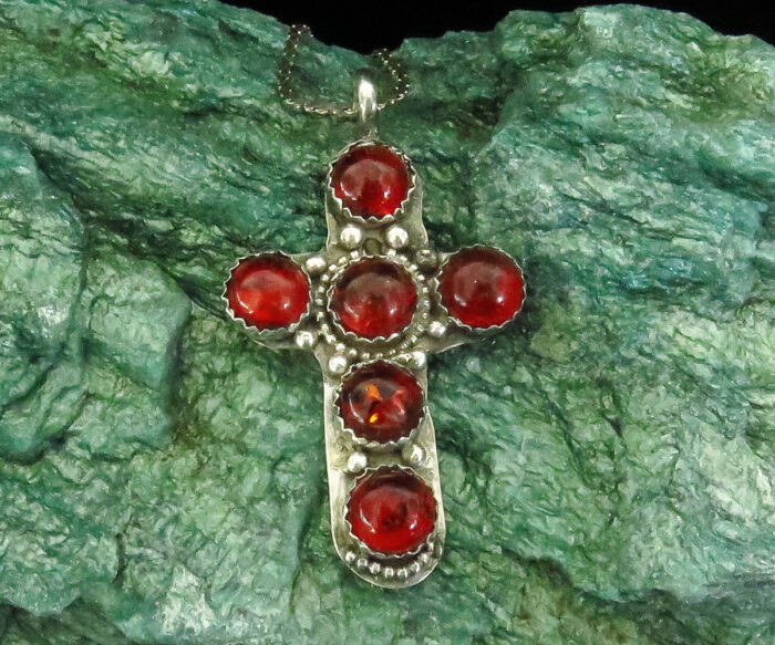 Sterling Cross with Amber