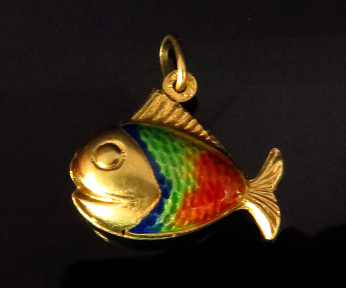 Gold and enamel Fish Charm
