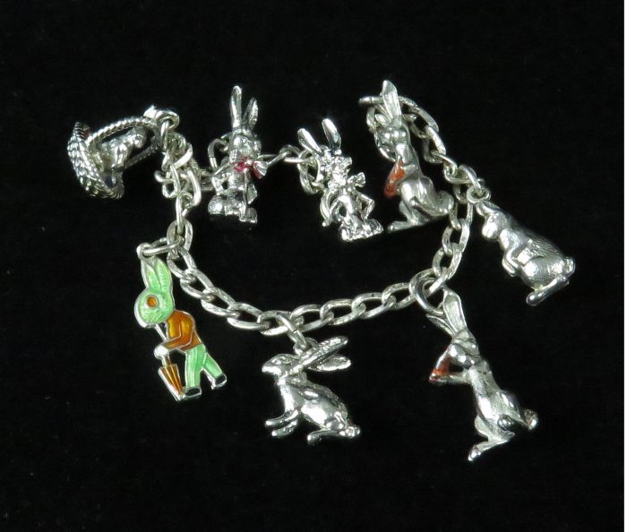 Sterling Rabbit Charm Bracelet