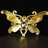 Retro Rose Gold & Amethyst Butterfly Pin - Image 2