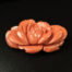 Carved Coral Rose Brooch in 14K