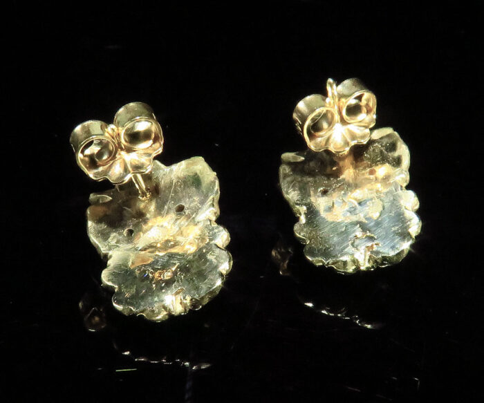 Gold Devil Earrings with Diamond Eyes