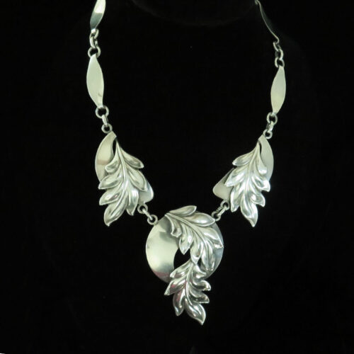 Sterling Napier Necklace with Leaves