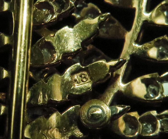 Victorian Gold Diamond Fern Aigrette Brooch