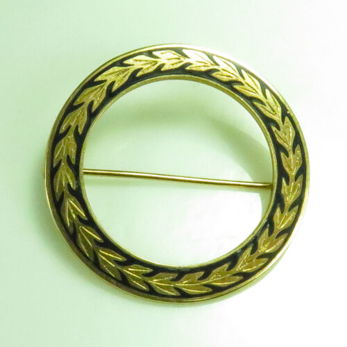 Vintage Gold and Enamel Circle Pin