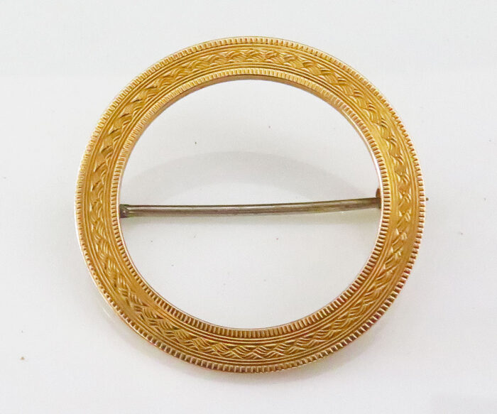 Vintage Gold Circle Pin