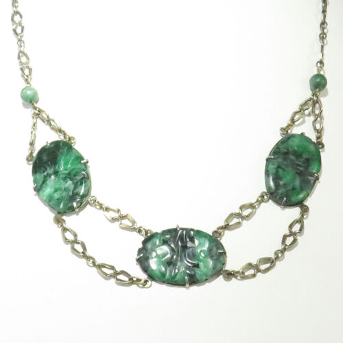Vintage Sterling Jadeite Necklace